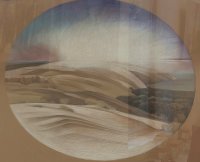 Aurimas Anusas, „Pilkosios kopos. Rūkas“, 2023, 70 x 90, spalvoti pieštukai/popierius